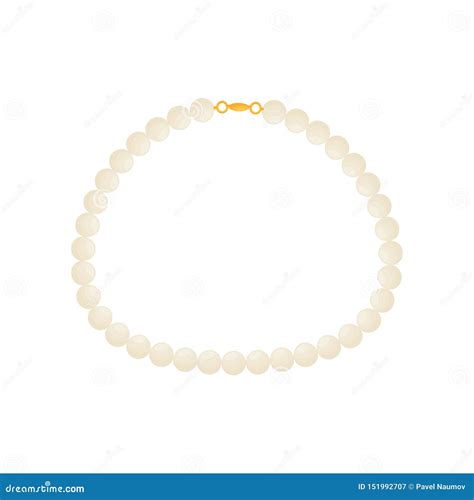 Pearl Necklace Vector Illustration On White Background Stock Vector