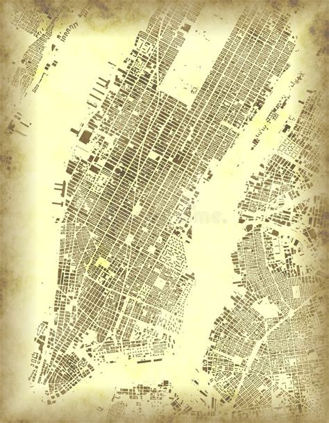 New York Map Satellite View Usa Old Map Of Manhattan Stock