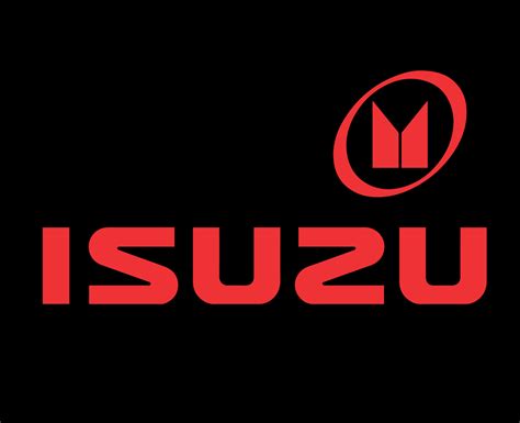 Isuzu Logo Marca Símbolo Con Nombre Rojo Diseño Japón Coche Automóvil