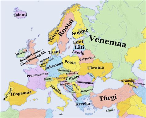 This is a list of all european countries How different European countries are called in Estonian /r/etymologymaps : europe