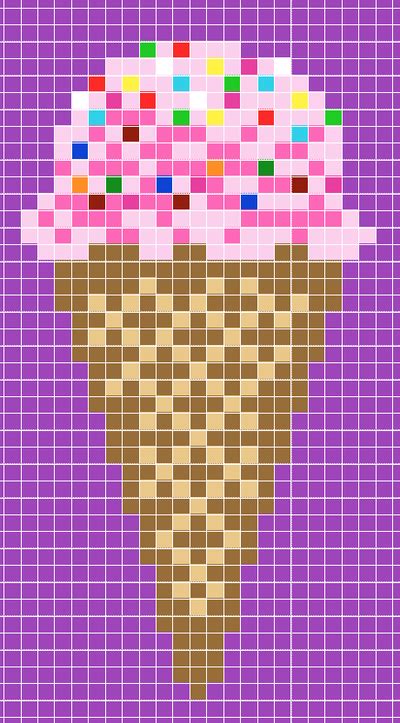 Perler Bead Ice Cream Pixel Pop Art Pixel Art Shop
