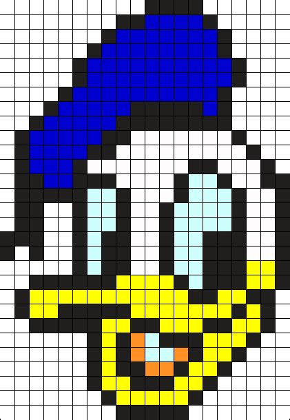 Duck Pixel Art Grid