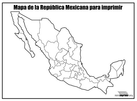 Mapa De La República Mexicana Sin Nombre Para Imprimir Tarjetas Para