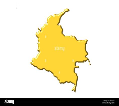 Colombia 3d Map With National Color Stock Photo Alamy