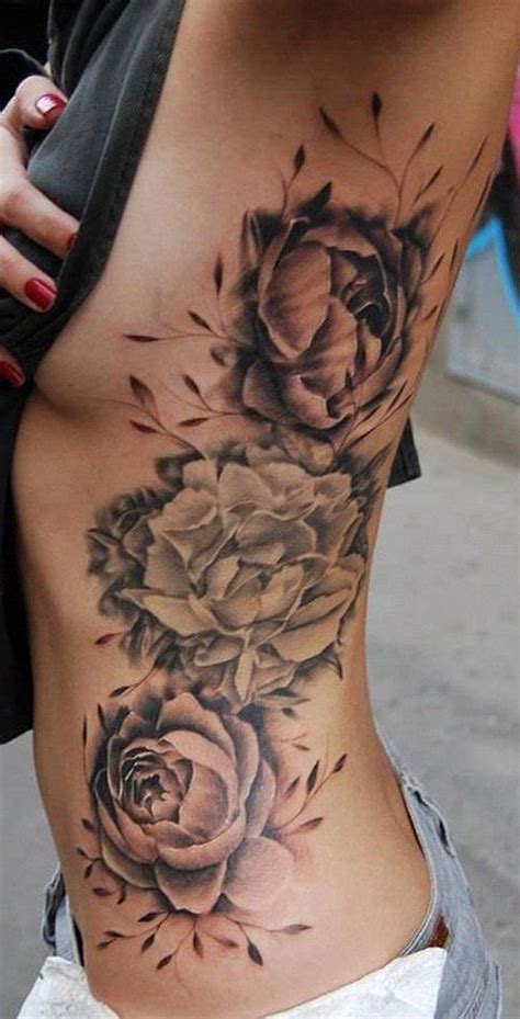 Feminine Rib Tattoo Ideas For Women That Are Very Inspirational Rose Rib Tattoos Rib