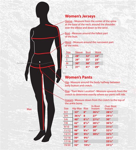 Fly Racing Size Chart Womens Dirt Bike Pants And Jerseys