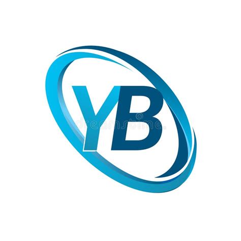 Letter Yb Logotype Design For Company Name Colored Blue Swoosh Vector