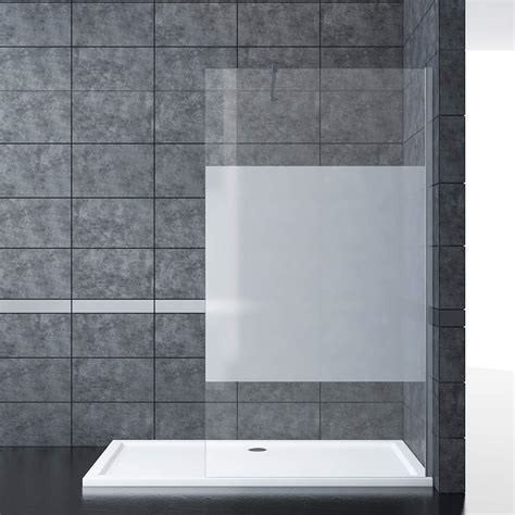 Elegant X Mm Frosted Strip Walk In Shower Screen Panel Mm Easy