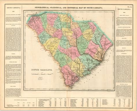 Geographical Statistical And Historical Map Of South Carolina
