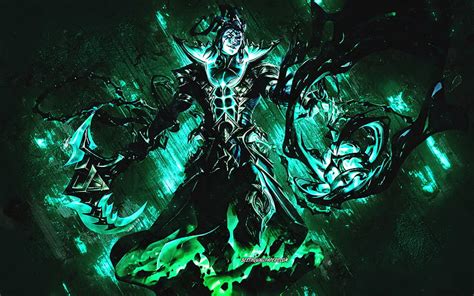 Unbound Thresh League Of Legends Green Stone Background Main