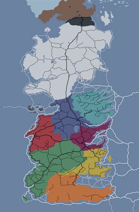 Everything I Drew A Political Map Of Westeros With Roads And Sea