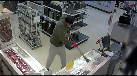 Pawn Shop Robbery Thief Caught On Video Using Pickaxe To Steal Jewelry From Southeast Houston