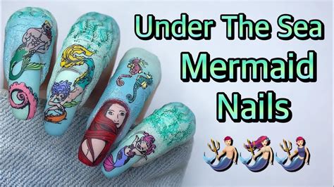 Under The Seamermaid Nails Reverse Stamping Nail Art Nails And