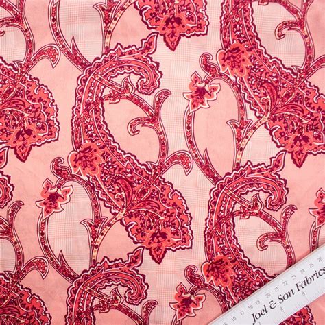Designer Pink Paisley Printed Cotton Sold As A 140m Piece £3800