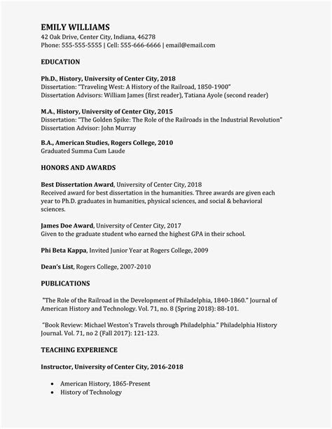 Curriculum Vitae Cv Format Guidelines With Examples 2022