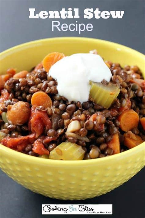Easy Lentil Stew Recipe Cooking In Bliss