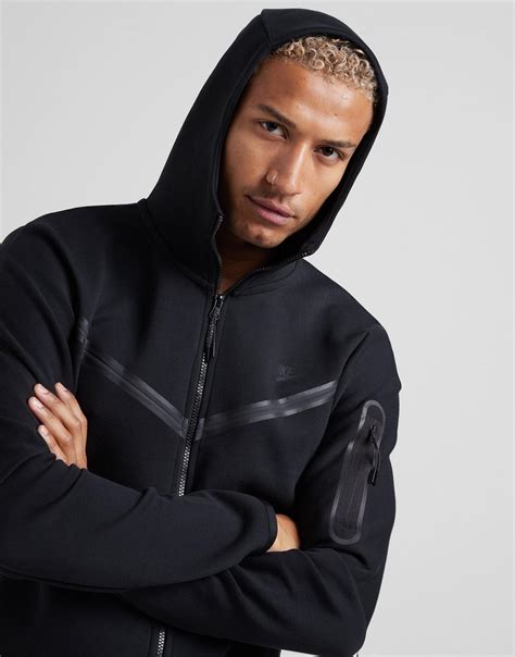 Nike Tech Fleece Full Zip Hoodie In Blackblack Black For Men Lyst