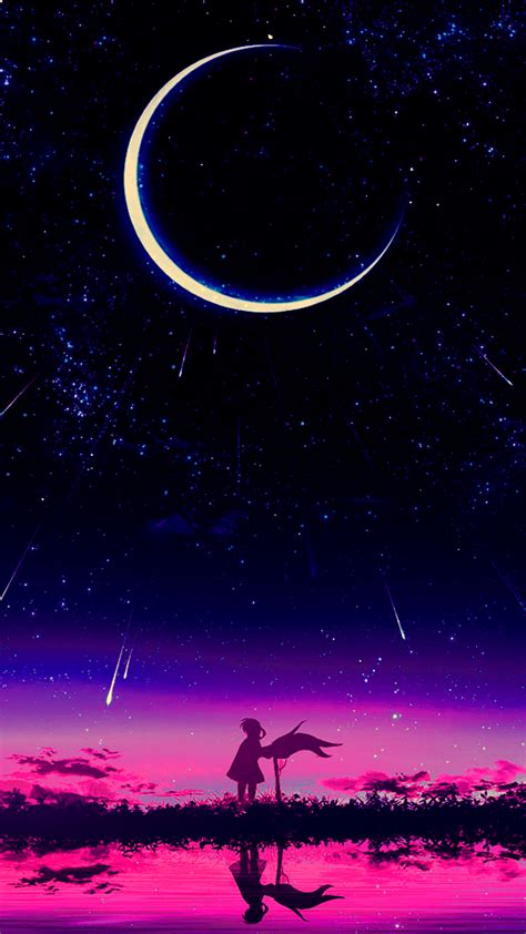 1080x1920 Cool Anime Starry Night Illustration Iphone 7 6s 6 Plus And