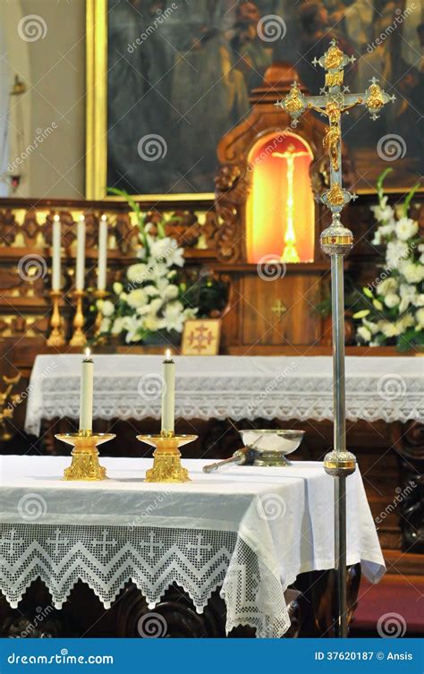 Church Altar Stock Image Image Of Peace Candlesticks 37620187