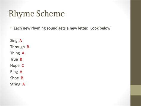 PPT - Rhyme Scheme and Stanzas PowerPoint Presentation, free download - ID:1895076