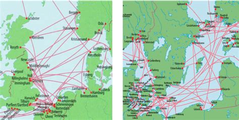 The General Maps Of The Baltic Sea And North Sea Ferry Connections