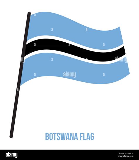 Botswana Flag Waving Vector Illustration On White Background Botswana