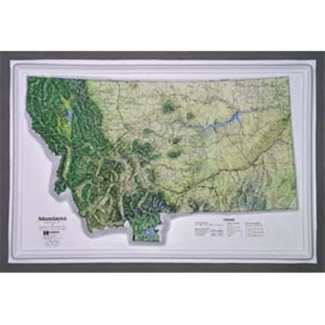 Hubbard Scientific Raised Relief Map K Mt2617 Montana Ncr Series