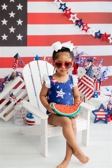 Girls 4th of July Swimsuit / Girls Independence Day Swimwear / - Etsy