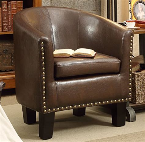 Rosevera Duilio Club Style Barrel Armchair For Living Room Faux Leather