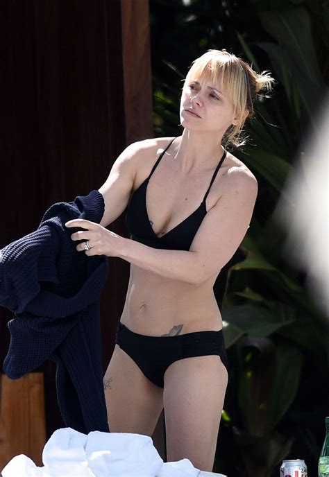 Christina Ricci In Black Bikini At A Pool In Miami Fl February