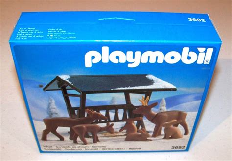 New Playmobil 3692 Deer And Feeder Reindeer Vintage Rare Ebay