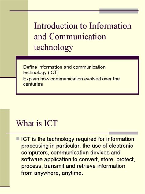Lesson 1 Introduction To Information And Communication Technology Pdf
