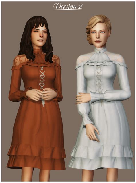 Ms Mary Sims Ms Marysims Maxis Match Dress Versions Long