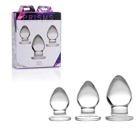 Triplets 3 Piece Glass Anal Plug Kit For Men By Trinity Vibes