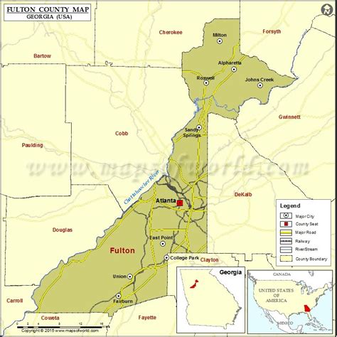 Fulton County Map Map Of Fulton County Georgia County Map Fulton