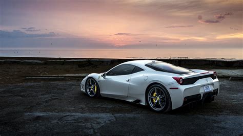 3840x2160 Ferrari 458 White 4k Hd 4k Wallpapers Images Backgrounds