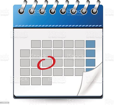 Calendar Icon Blue With Marked Day Stock Illustration Download Image