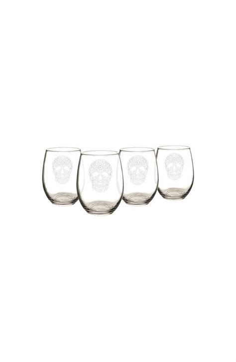 Cathy S Concepts Sugar Skulls Set Of Stemless Wine Glasses Nordstrom Stemless Wine Glasses