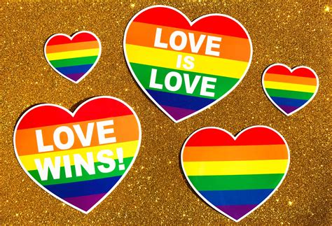 Gay Pride Sticker Pack 5 Lgbt Rainbow Heart Stickers Love