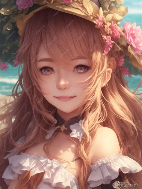 Premium Ai Image Cute 3d Anime Girl Smile And Shy Hot Beautiful Anime Character Highly Detailed