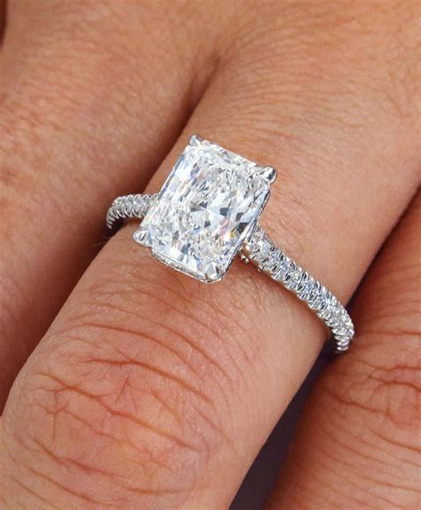 2 Ct Radiant Cut Moissanite Engagement Ring Radiant Diamond Etsy