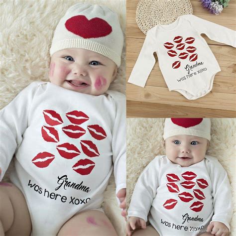 2017 Newborn Baby Bodysuit Lip Prints Cotton Romper Infant