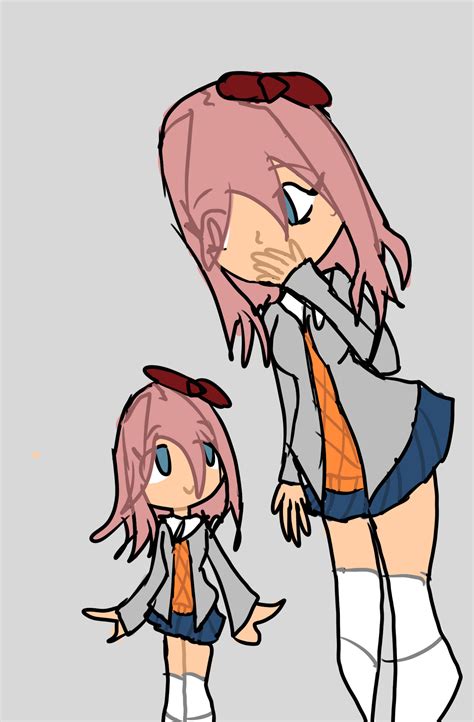 Sayori And Her Chibi Counterpart By Scarlettthedeviant On Deviantart