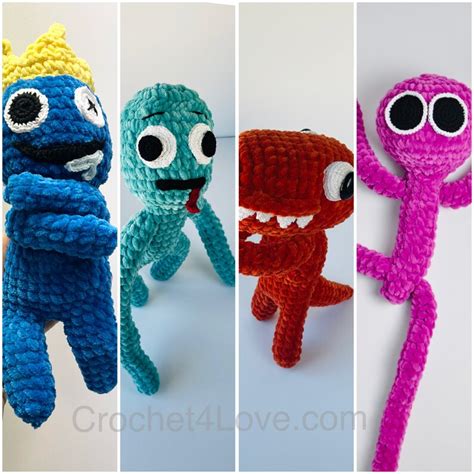 Pdf Pattern Crochet Stuffed Dolls Toys Set 4 Roblox Etsy Canada