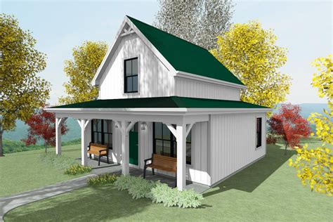 Plan 430806sng Tiny Two Bed Cottage With Cozy Front Porch Small