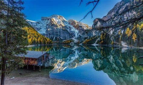 Nature Landscape Lake Fall Mountains Forest Blue Sky Water