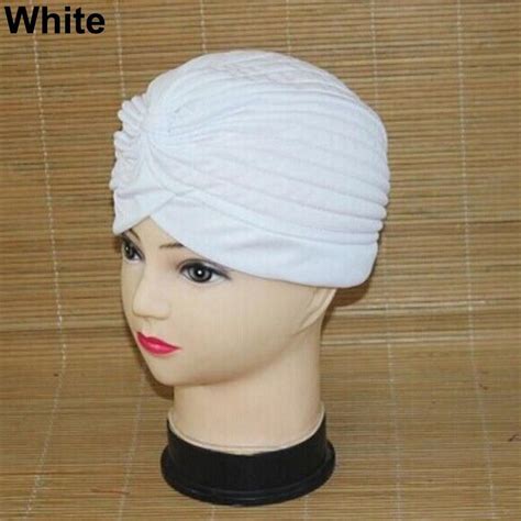 Womens Stretchy Turban Head Wrap Band Chemo Bandana Hijab Pleated