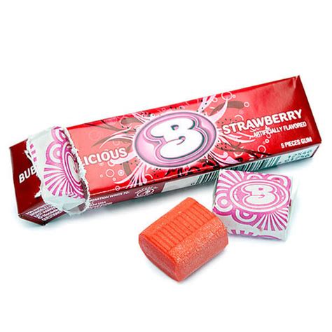 Bubblicious Bubble Gum Packs Strawberry 18 Piece Box