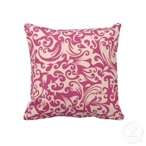 Fuschia Rose And Linen Swirls Pillows Pillows Decorative Throw