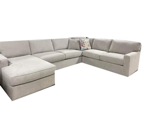 5 Seater Wood Living Room U Shaped Sofa Set Light Grey At Best Price